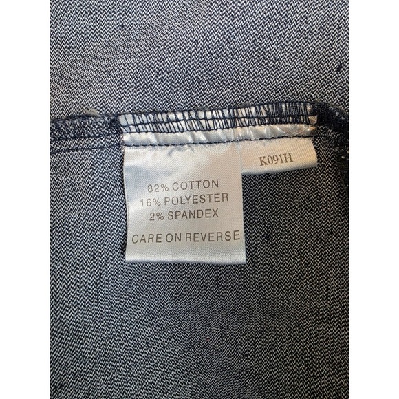 Zenim Denim Jacket Womens XL Blue Dark Wash Peplum Embroidered Contrast Stitch - Picture 3 of 16